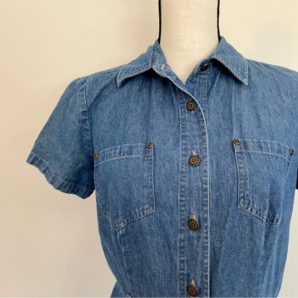 SOLD :: Vintage 90s Denim Midi Dress - Picture 8 of 11